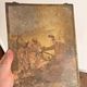 Antique Courteous Mirror Hanging Gallant Scene 19th Century Barber Chainette
