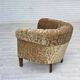 1960s, Danish vintage armchair, green furniture velour, ash wood legs.
