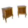 Tables de chevet italiennes en placage de noyer du milieu du siècle, années 1960.