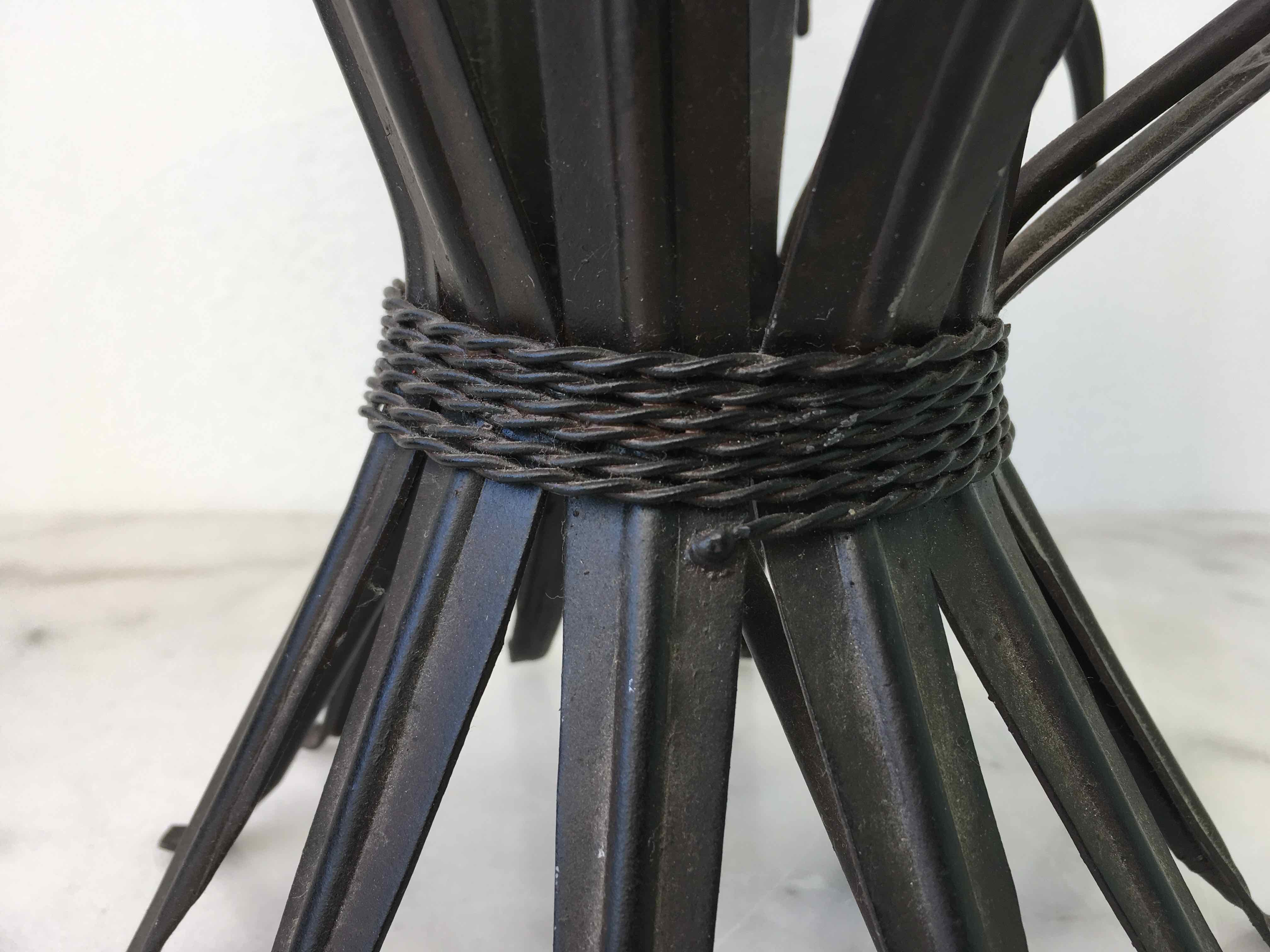 Bougeoir vintage feuillage en fer