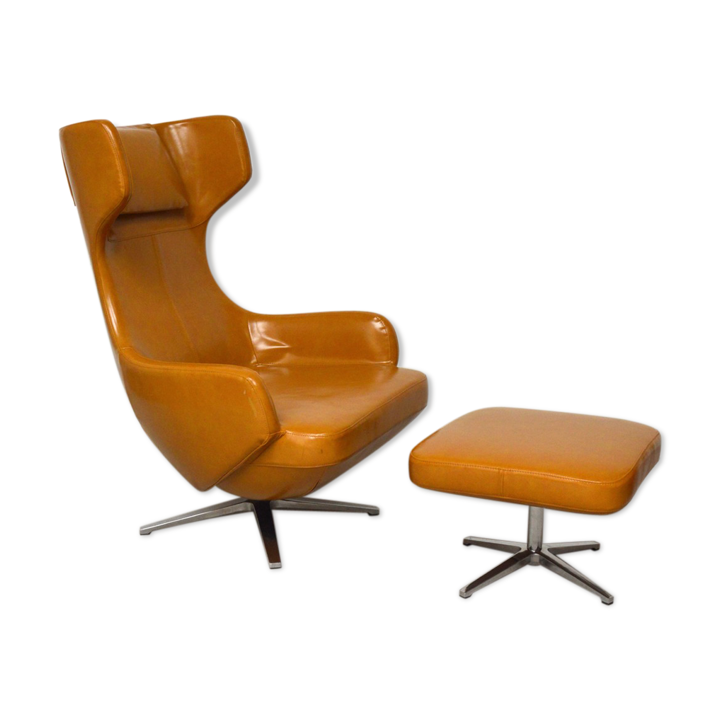 Swivel and ottoman hull chair