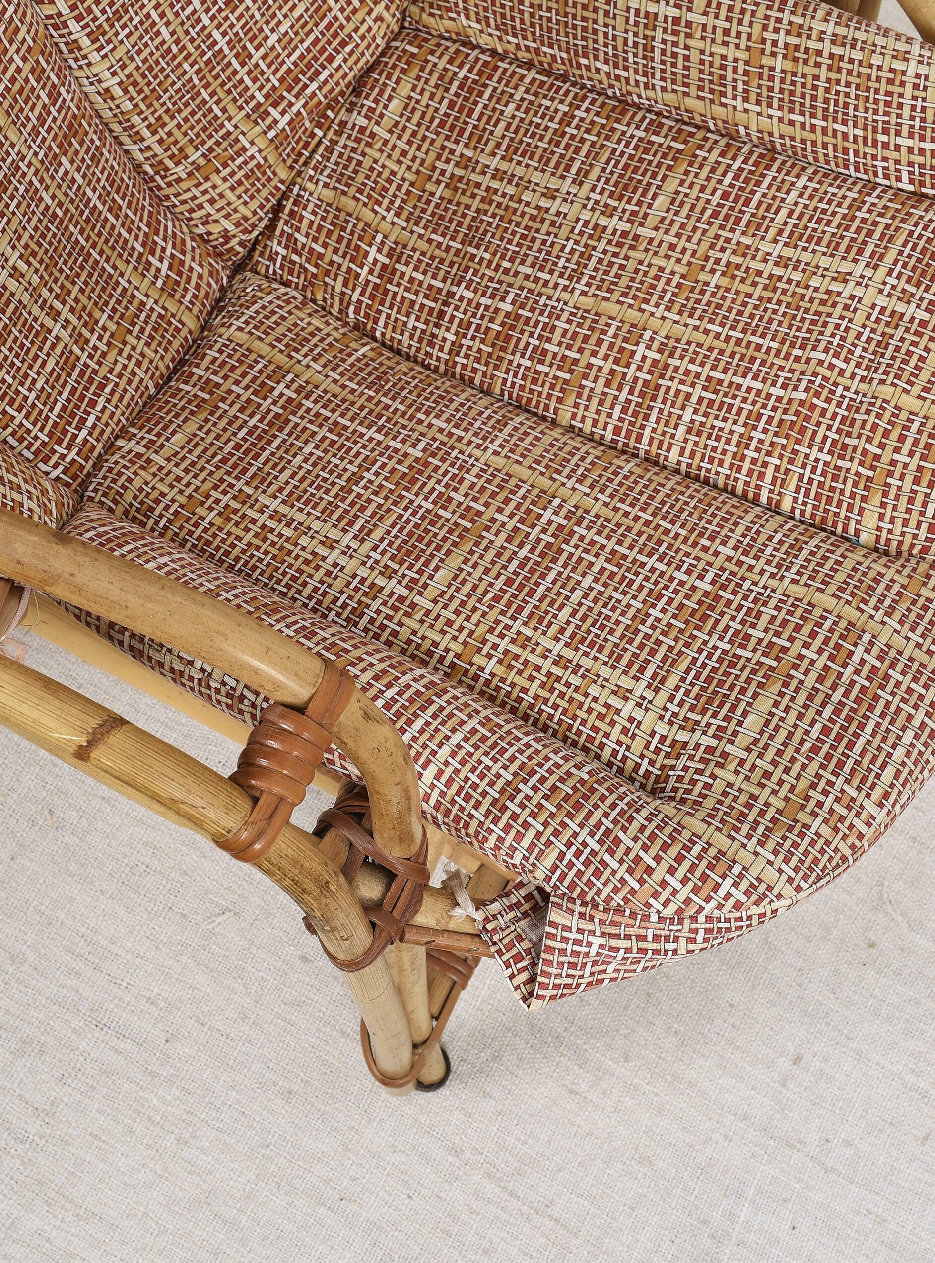 Antique, vintage rattan armchair