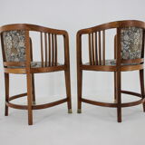 1900s pair of viennese secession armchairs