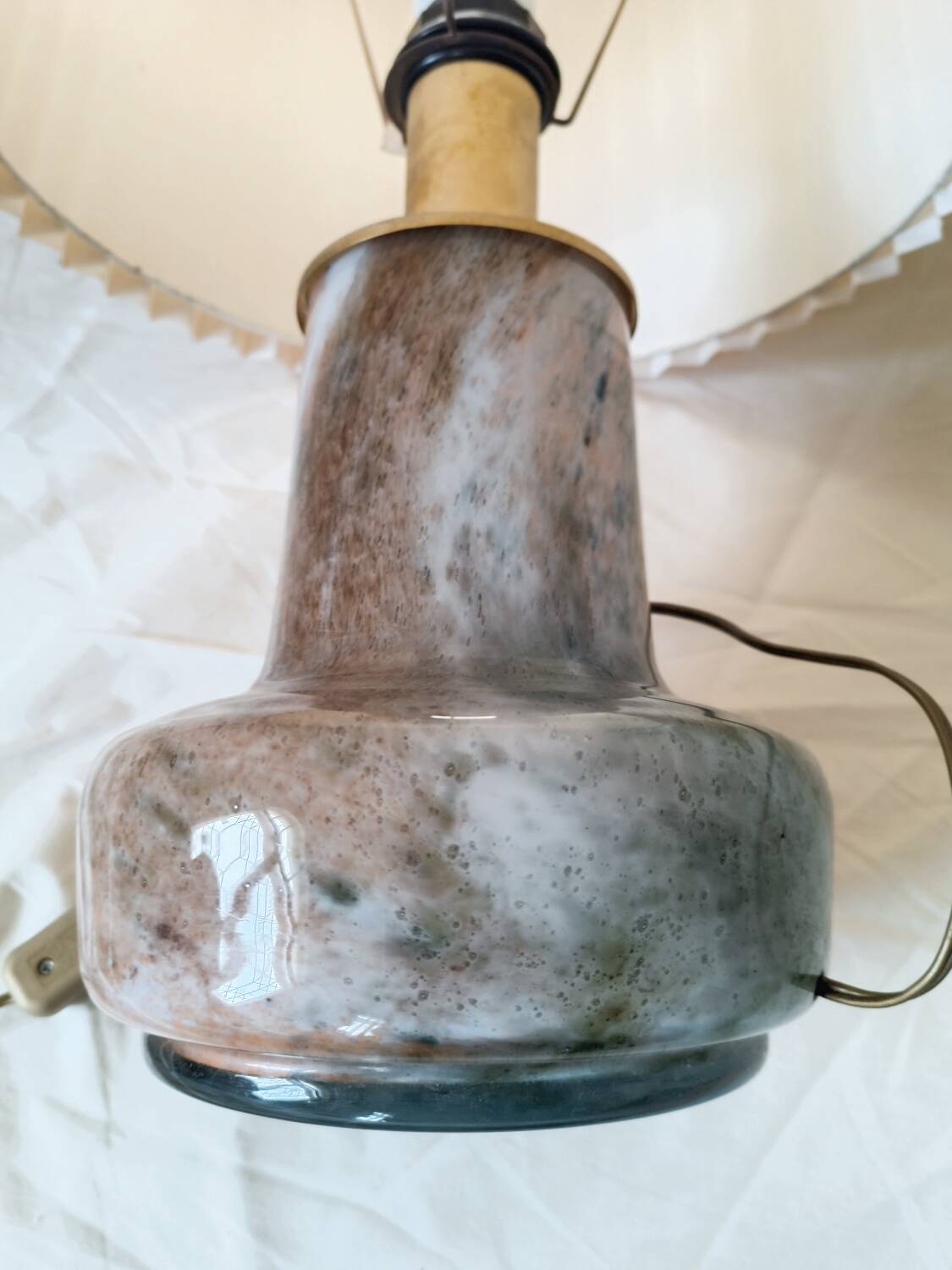 Murano glass and brass lamp, 1970