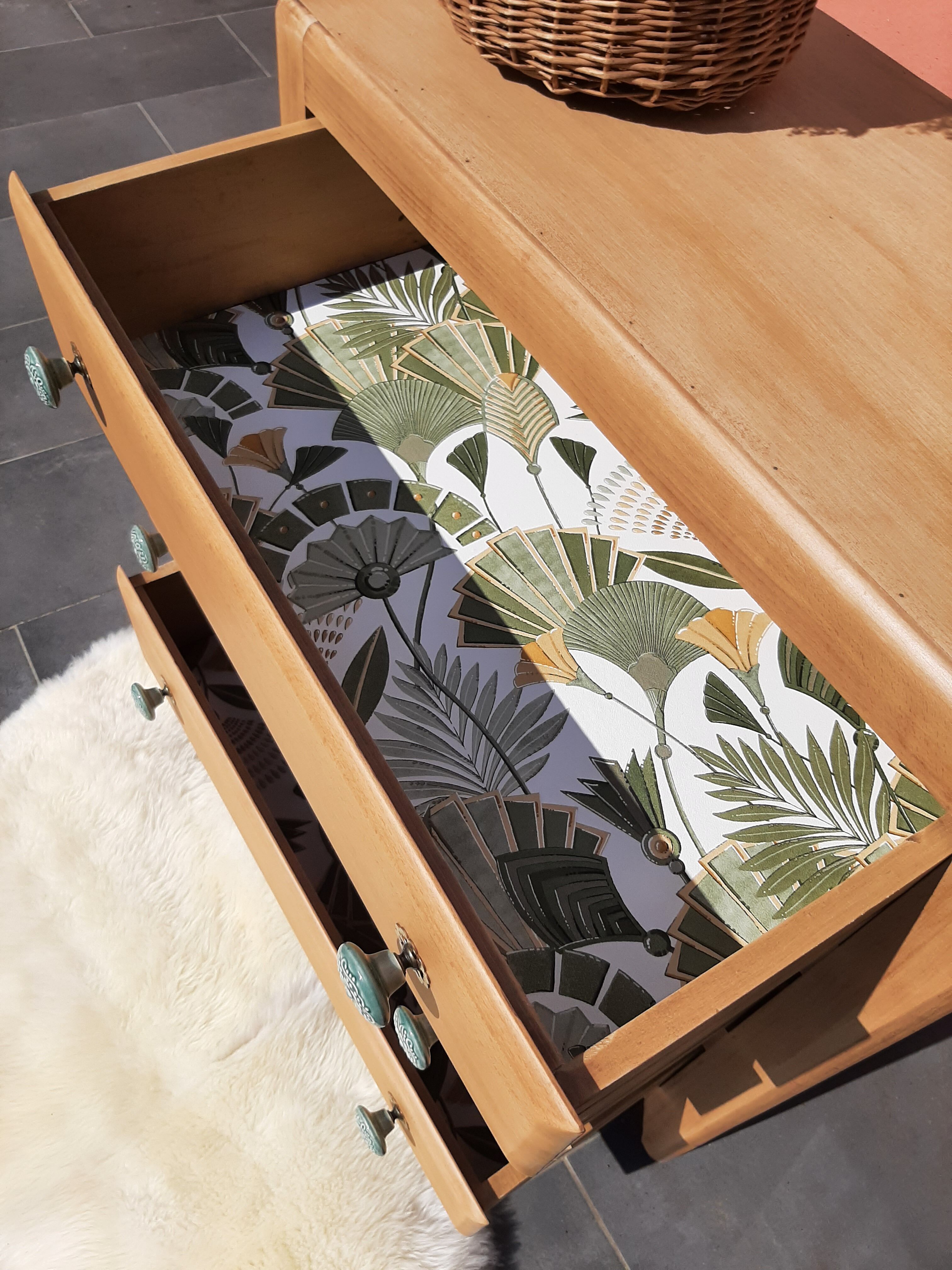 Vintage chest of drawers 3 drawers natural wood