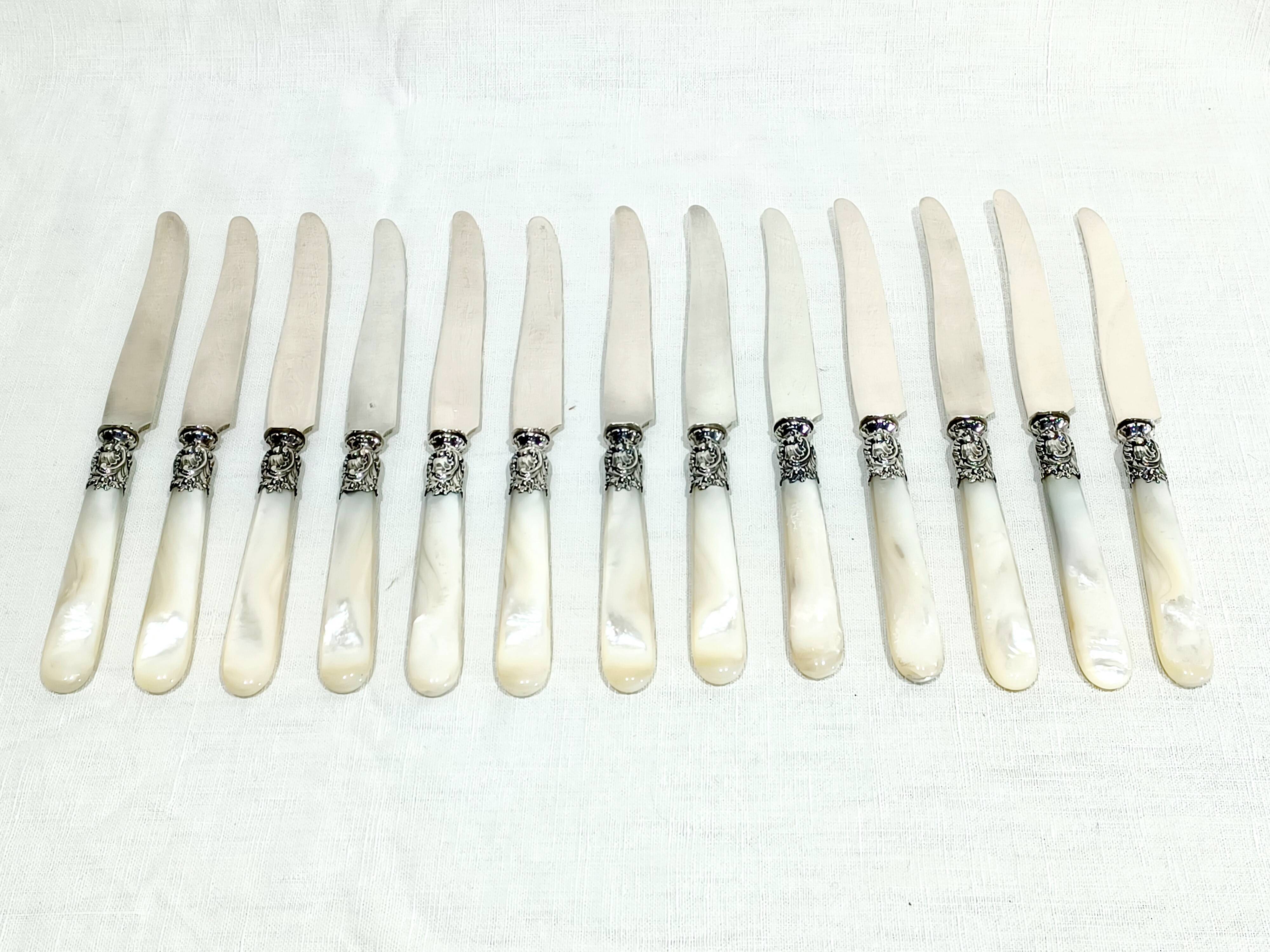 Paul Canaux et Cie – 13 Silver and Mother-of-Pearl Knives