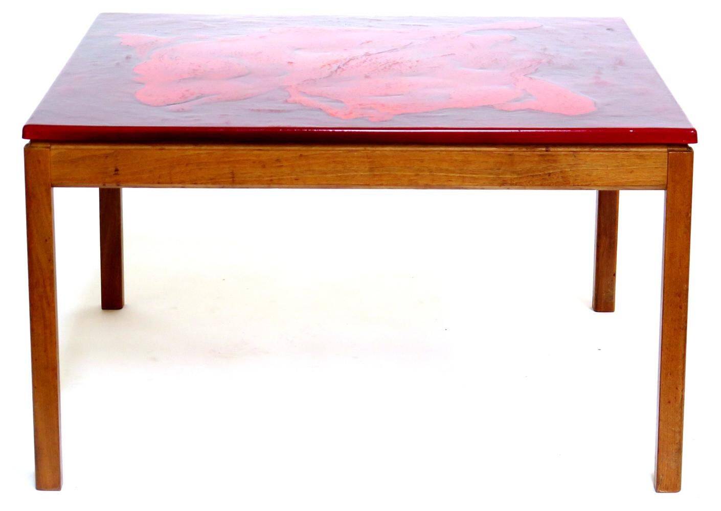 Table basse émaillée moderne scandinave par P. Törneman et David Rosén pour NK