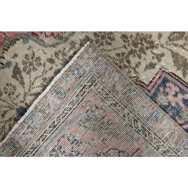 1970s vintage Persian handmade wool cotton pink oversized area rug  223x313