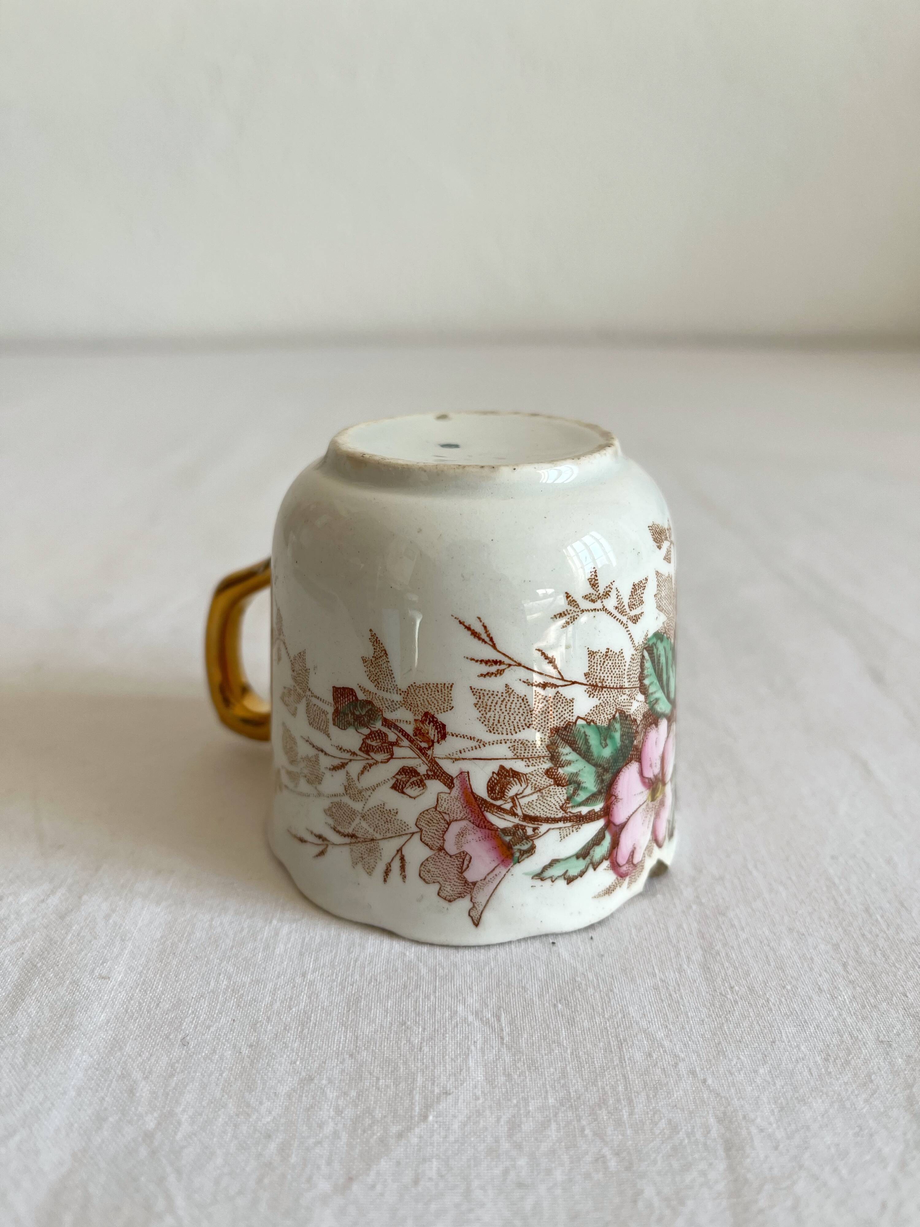 Polychrome ironstone coffee cup KG Lunéville