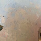 Old painting, view of Montmartre, signed Pierre Lemoine (1920-2006)