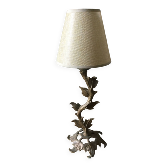 Antique brass lamp with shade