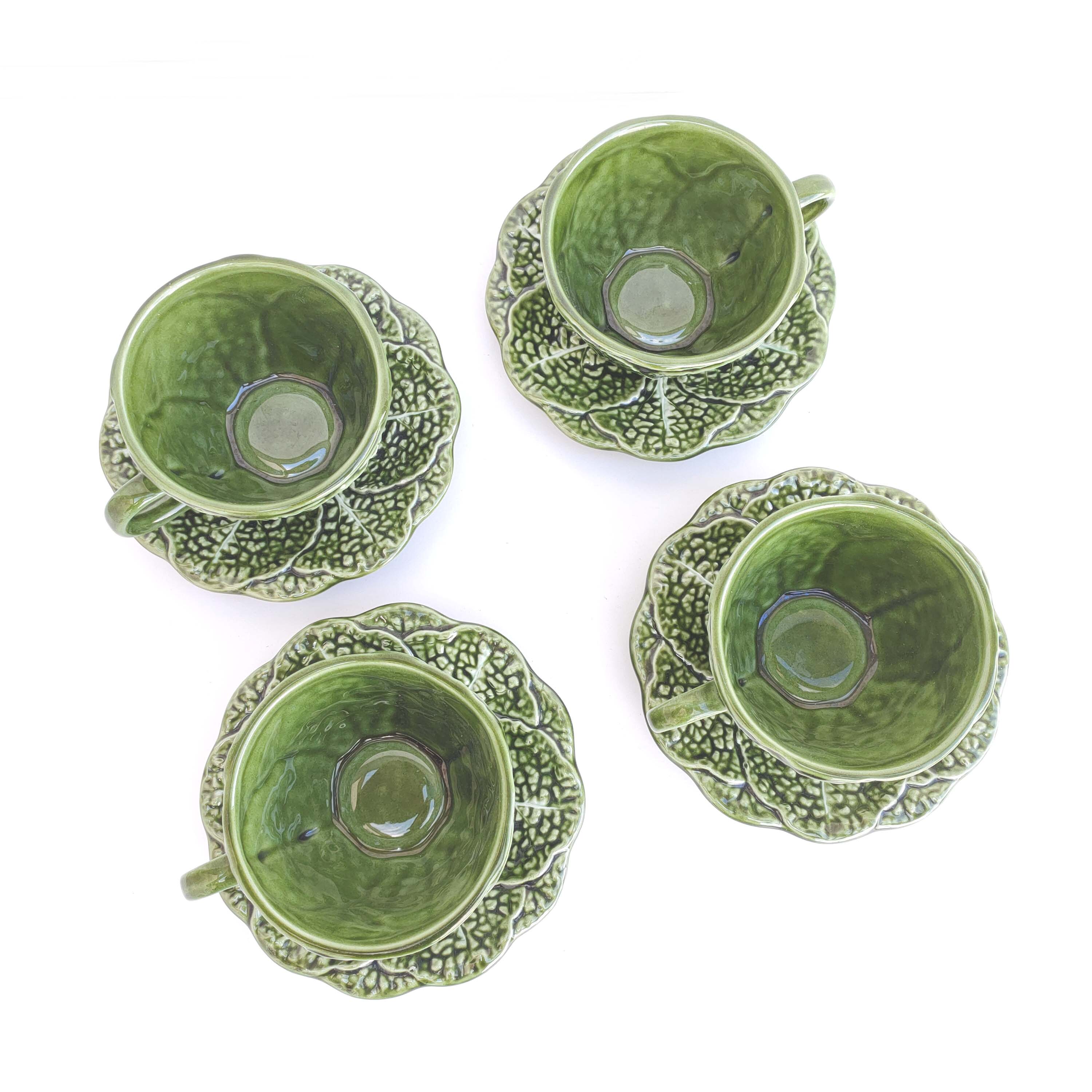 Coffee service ceramic cabbage leaf