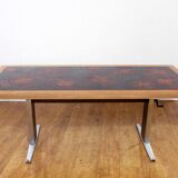 Adjustable coffee table, raise and lower system 1970