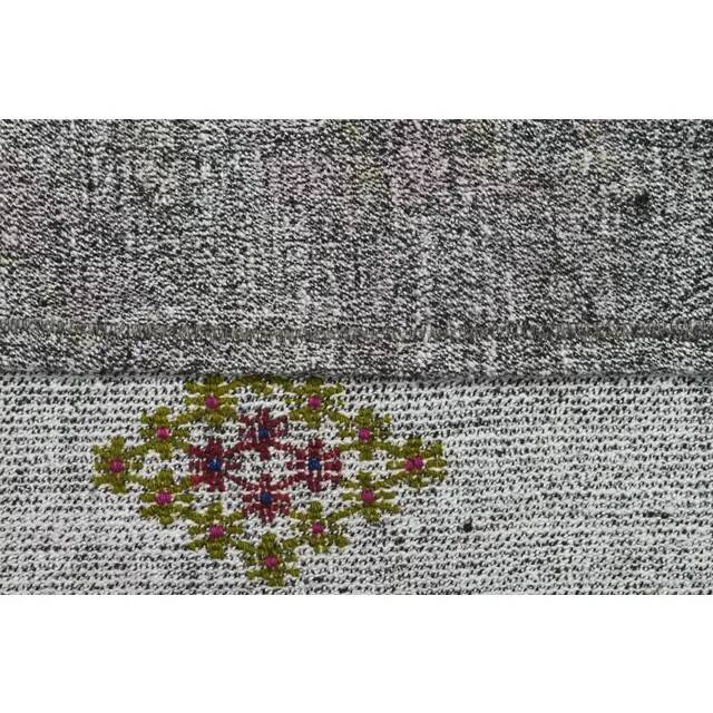 1970s Vintage Turkish Oushak Handmade Wool Cotton Gray Area Rug 200x316