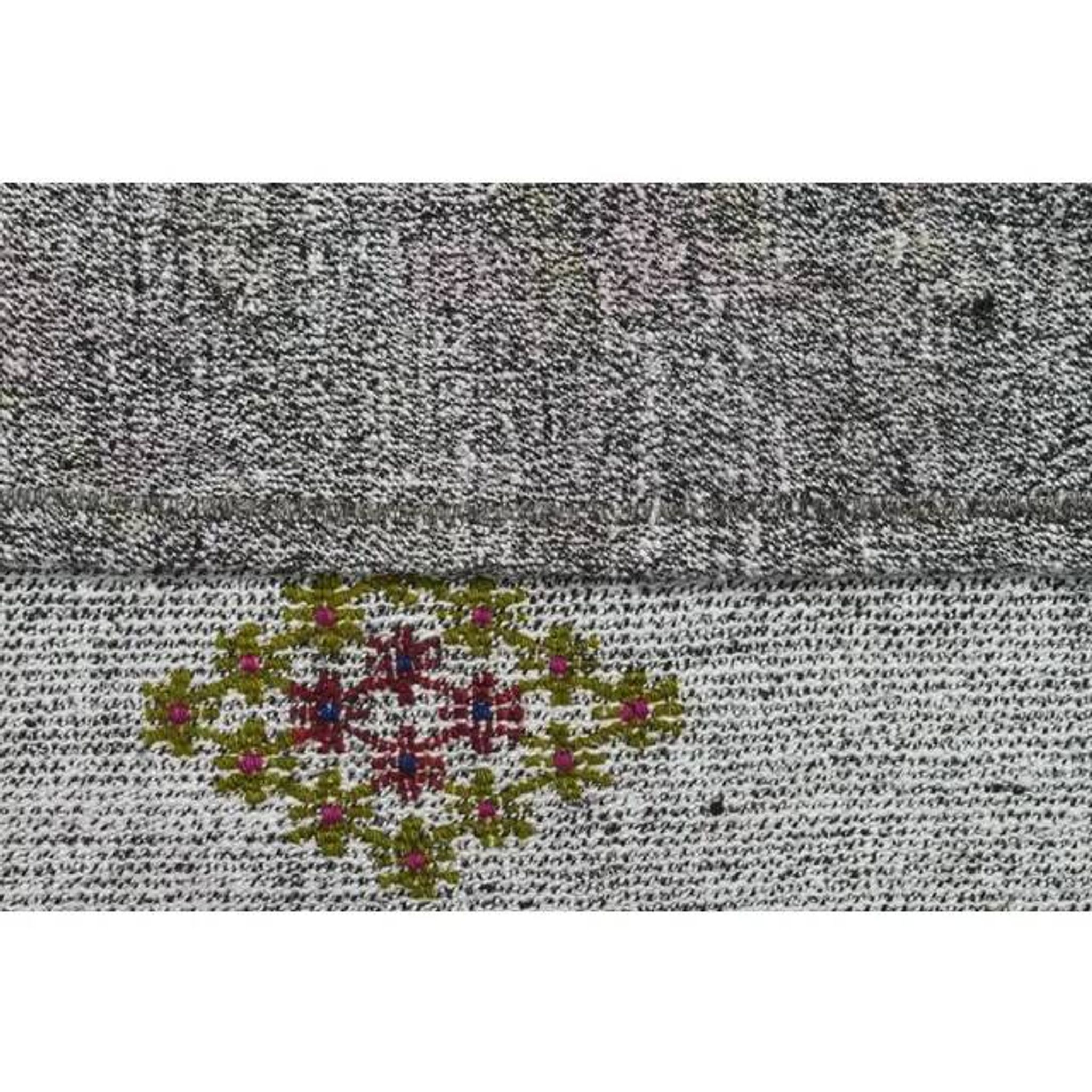 1970s Vintage Turkish Oushak Handmade Wool Cotton Gray Area Rug 200x316