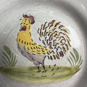 Série 6 assiettes faïence décor coq XXème