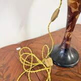 Art Nouveau mushroom lamp – Émile Gallé – Floral pansy decoration