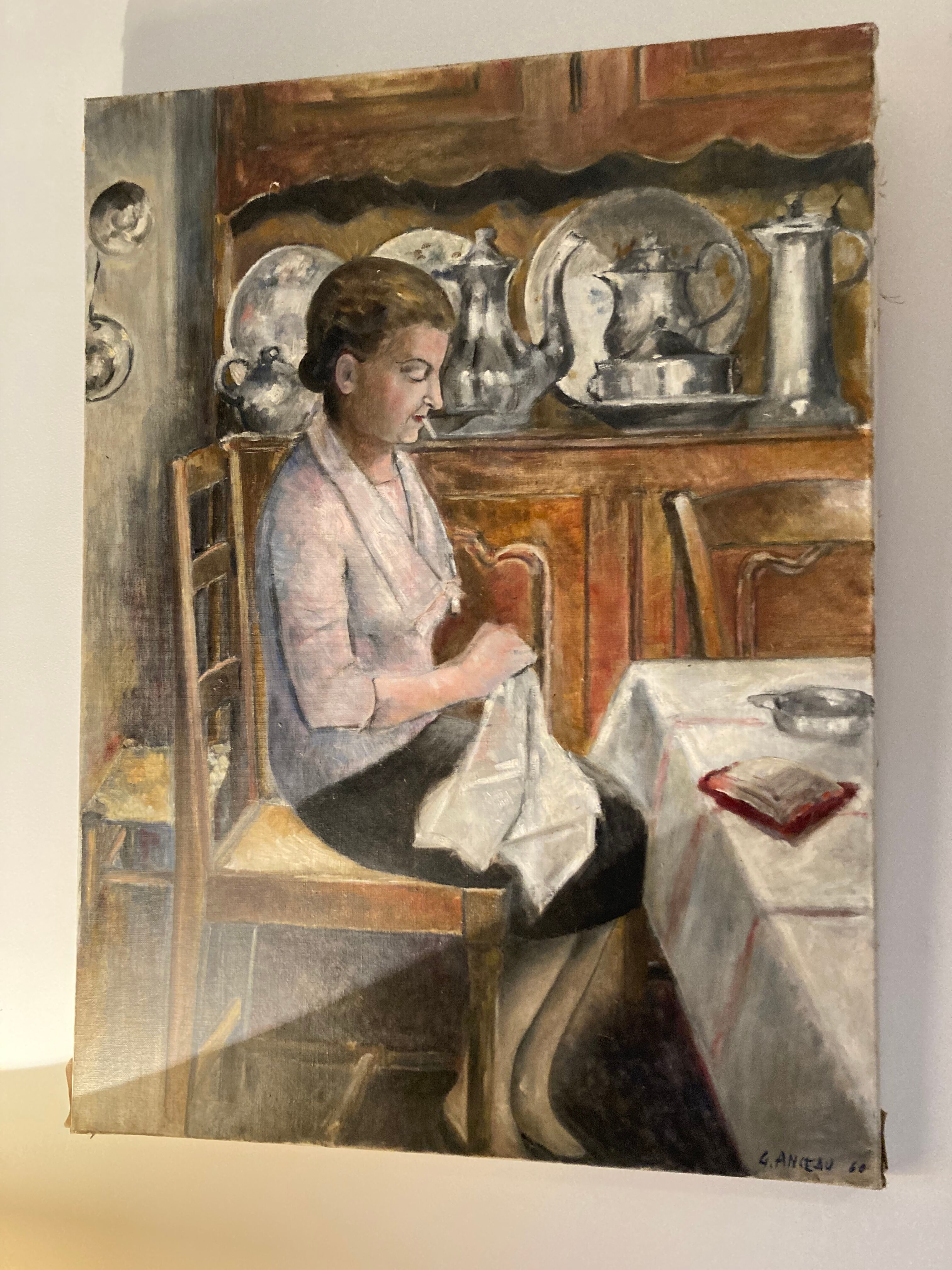 Oil on canvas scene of life