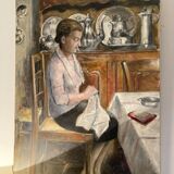Oil on canvas scene of life