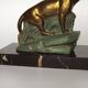 Vintage French Art Deco Panther Book Ends - Marble and Metal Bookends