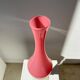 Vintage pink opaline glass vase, white foot h: 53cm