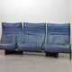 Vico Magistretti Canapé 3 places flexible Cassina en cuir bleu « Veranda », Italie