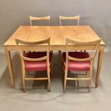 Set of 5 scandinavian chairs 1950