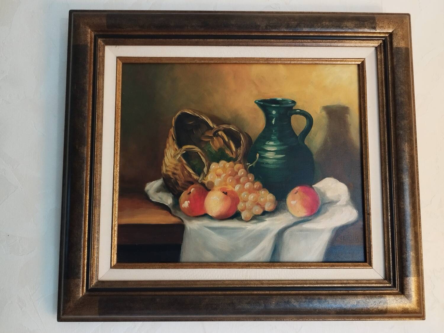 Still life with fruit signed Leroux