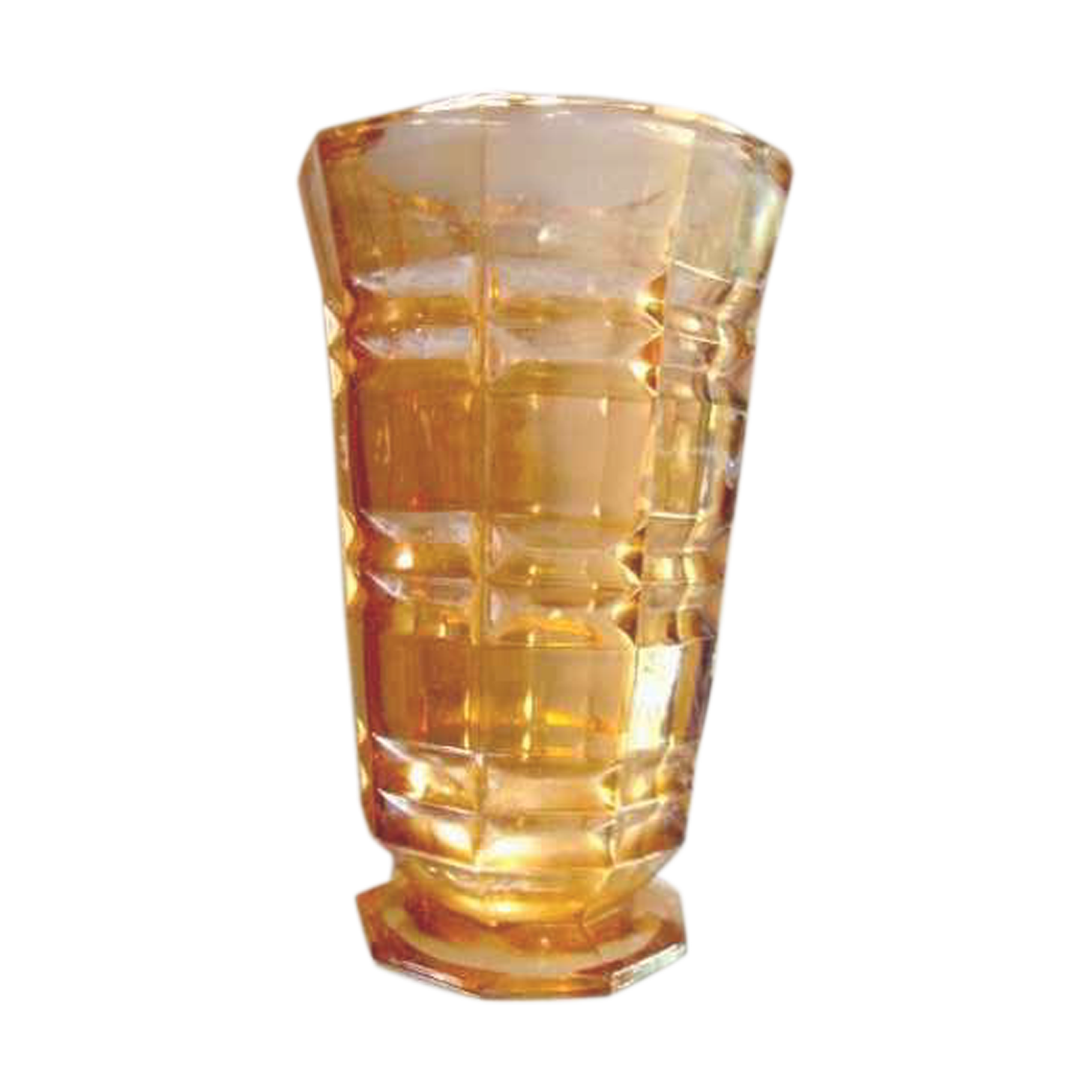 Pink vase in cut glass