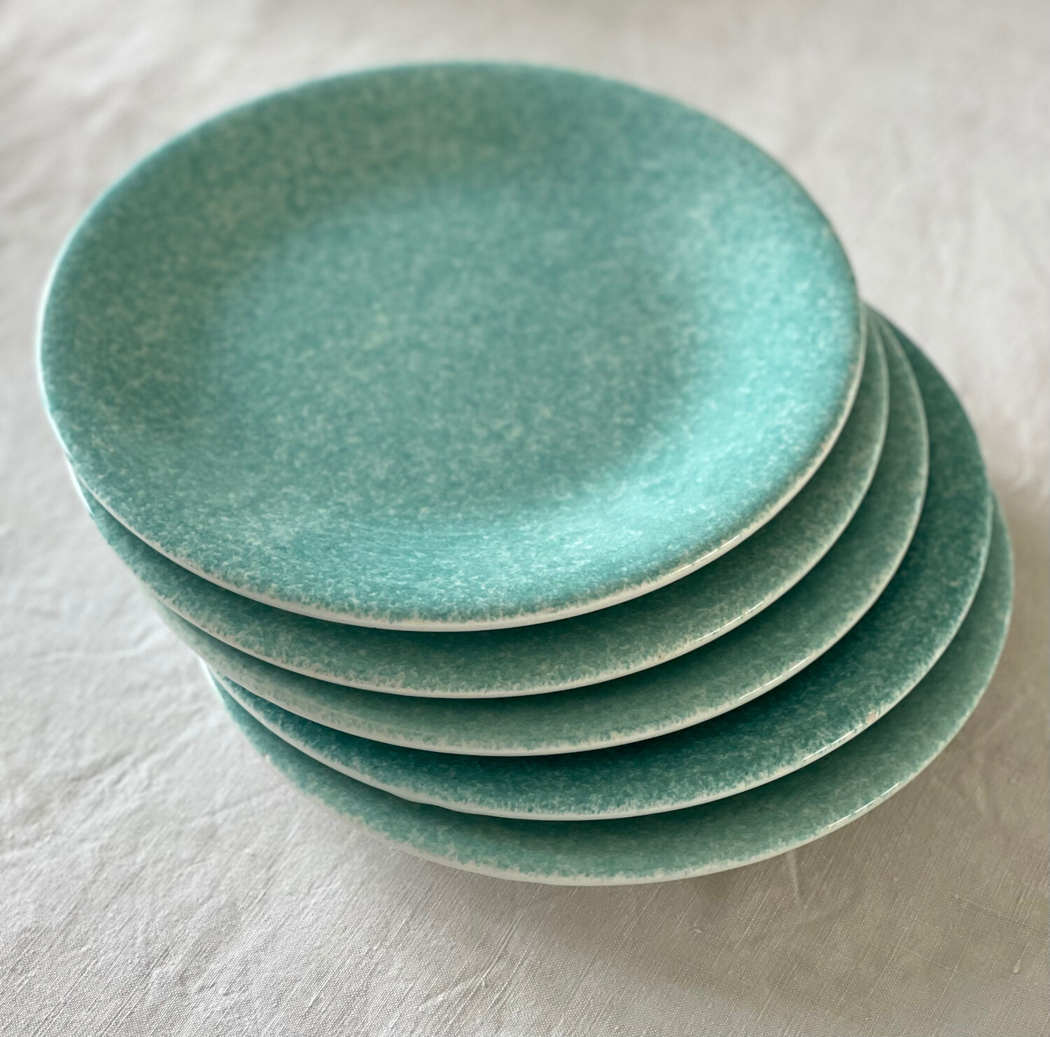 5 assiettes à dessert mouchetées Italiennes