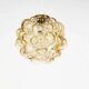 Small amber bubble glass pendant lights by Helena Tynell for Glashutte Limburg