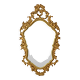 Miroir doré Deknudt de style rococo, miroir à crête, acanthe, 81 cm