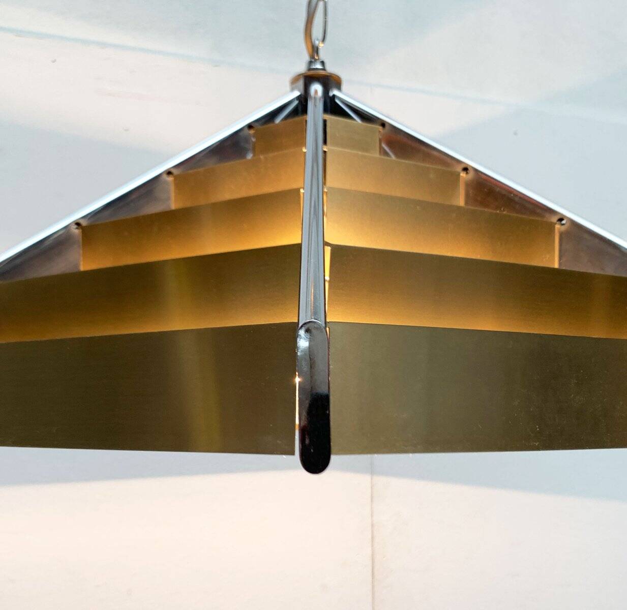Geometric postmodern vintage pendant lamp, 1980s.