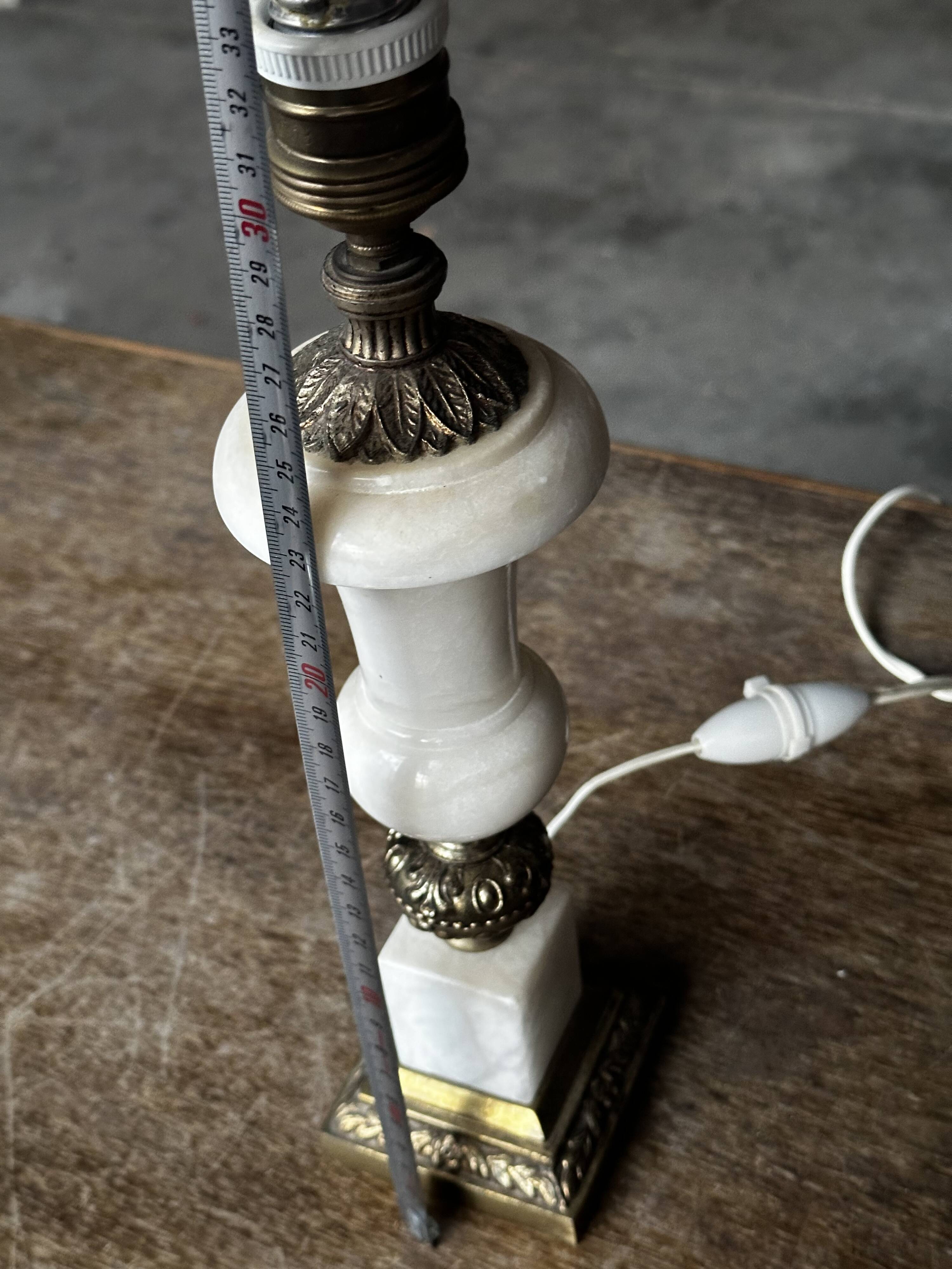 Vintage Alabaster and Brass Lamp Base H 30 cm