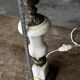 Vintage Alabaster and Brass Lamp Base H 30 cm
