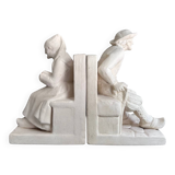 Paire de serre livres personnages bretons