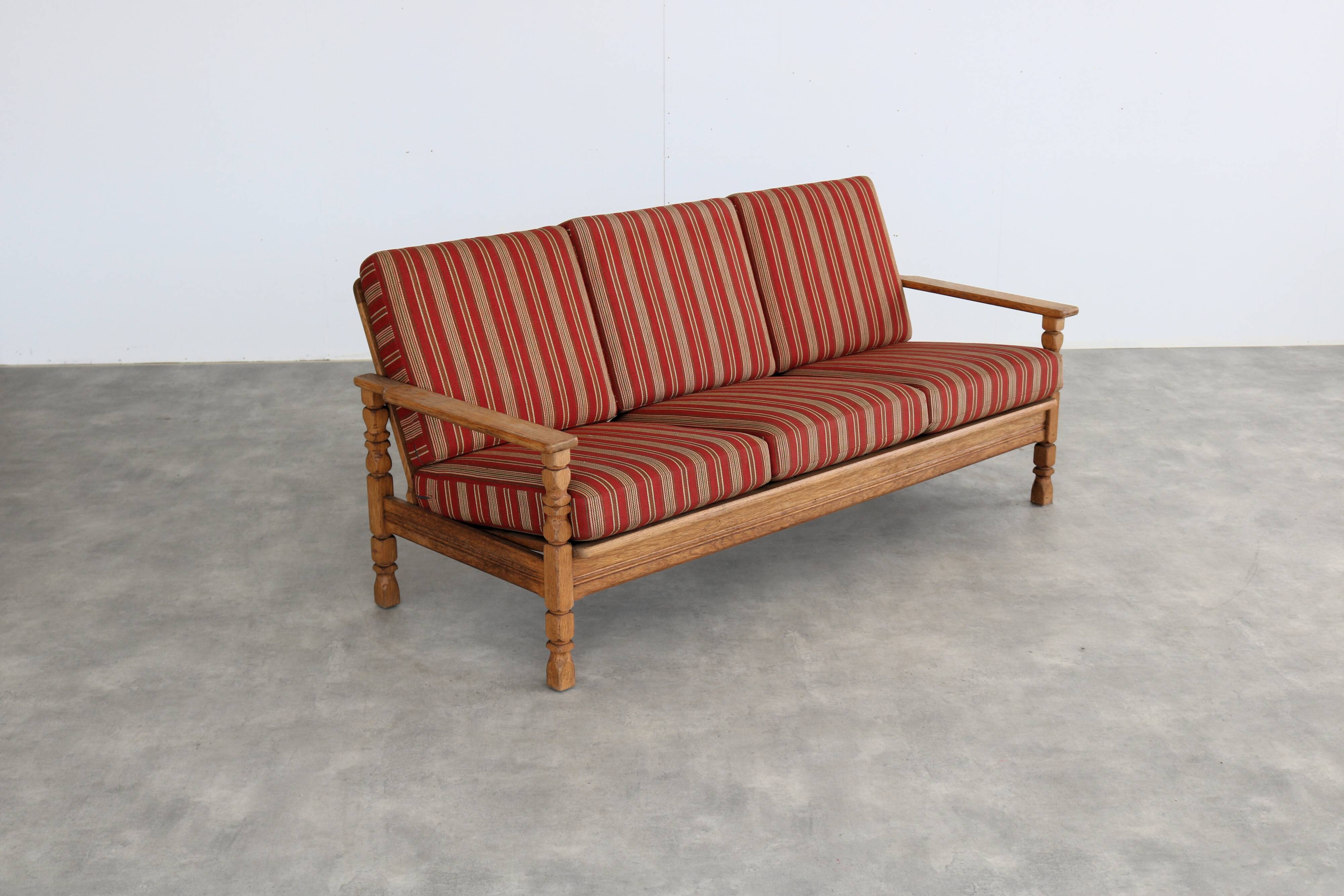 Brutalist sofa and chair set | vintage sofa | 1960s | oak.