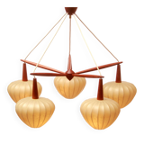 1960s scandinavian ceiling lamp in teak