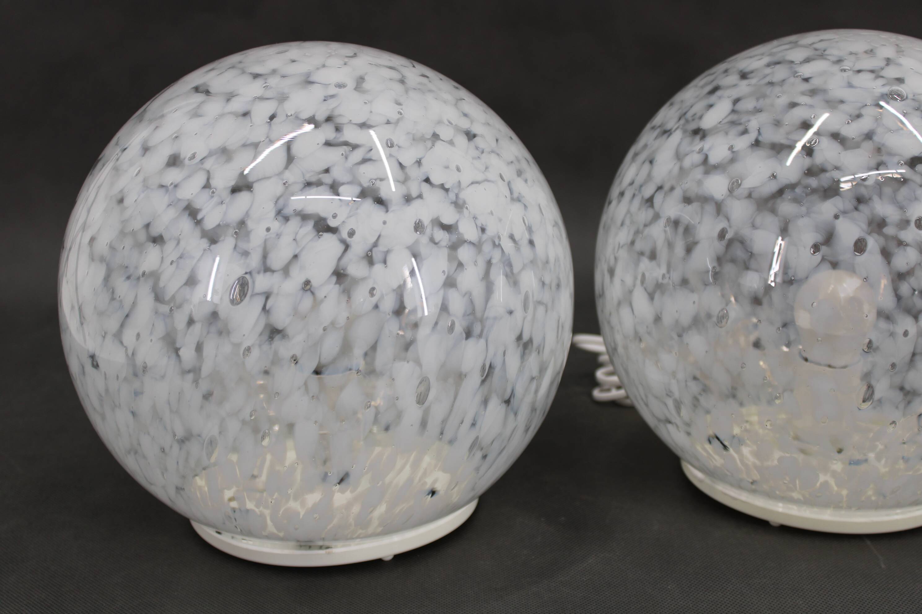 1980s Glass Globe Table Lamp , 3items available