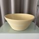 French Vintage Ribbed Ceramic Salad Bowl | Ivory Cream | Digoin Sarreguemin