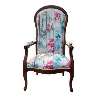 Fauteuil Voltaire en noyer