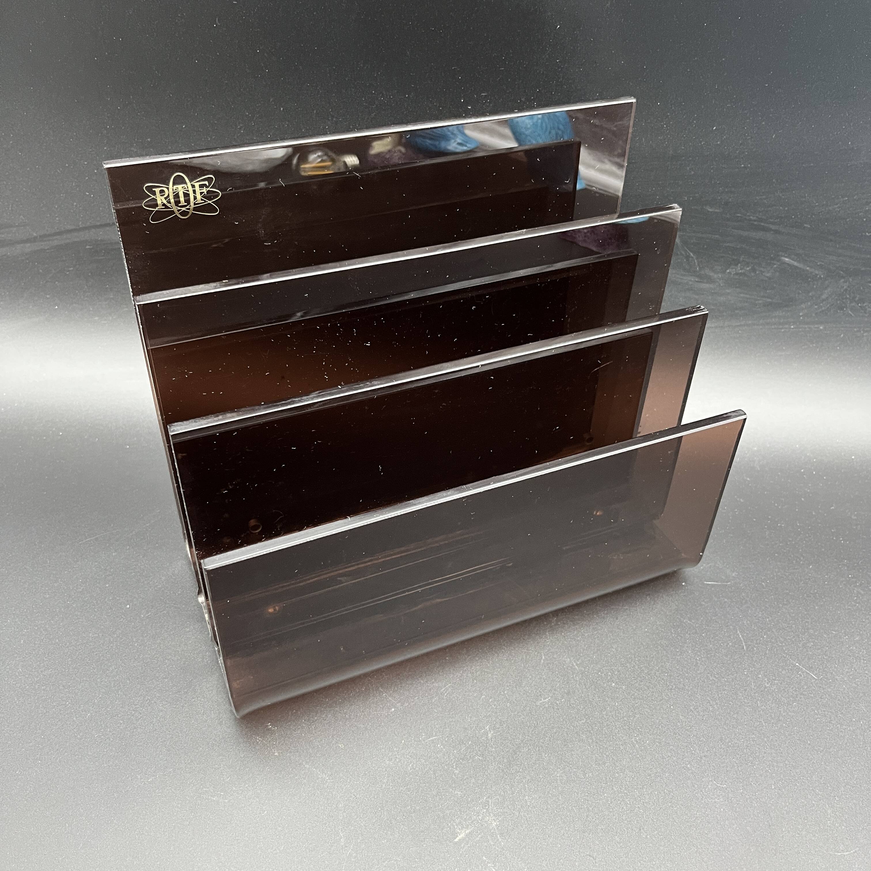 Mail sorter range in smoked altuglass plexiglass ORTF vintage DLG Dumas logo