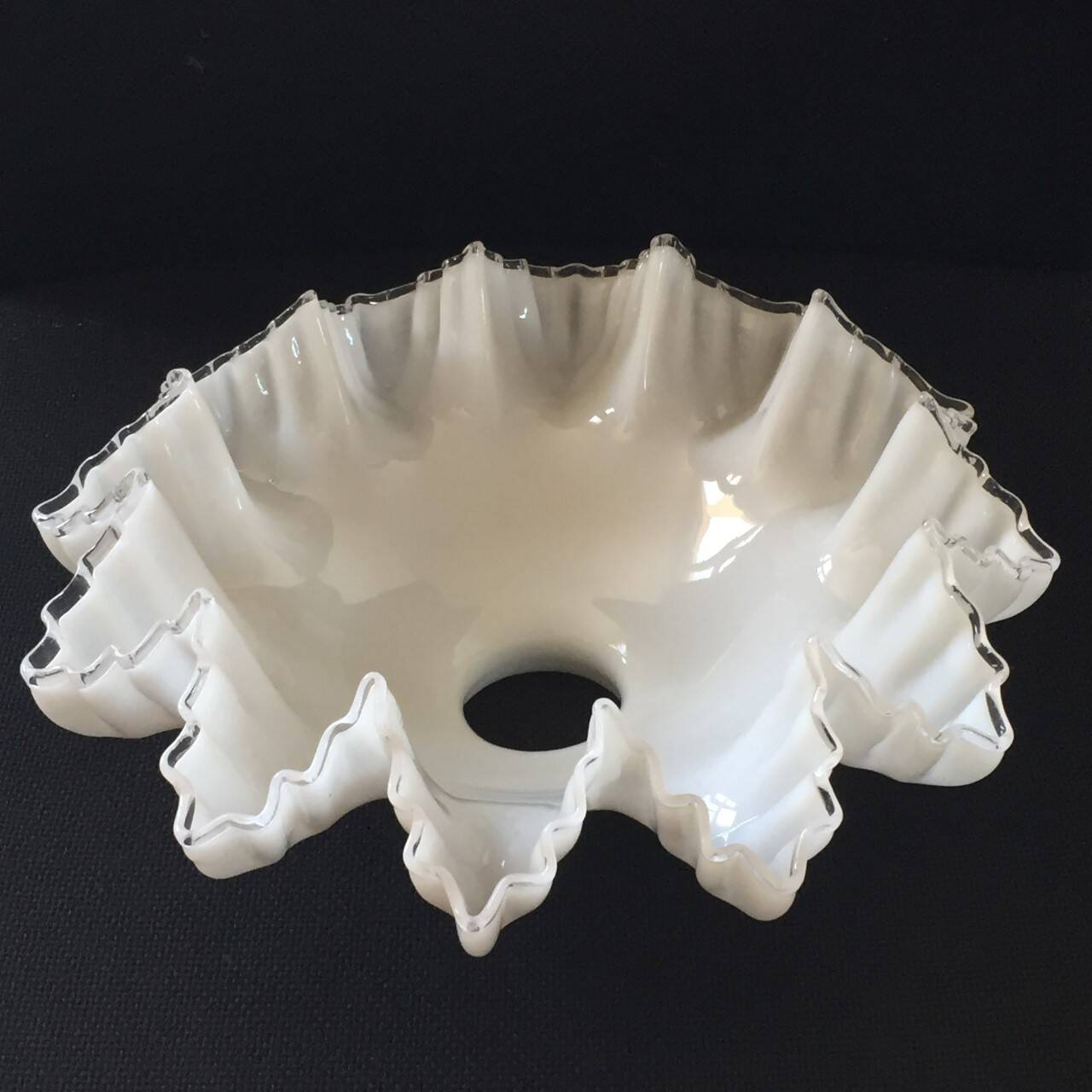 Old vintage white opaque glass ceiling light