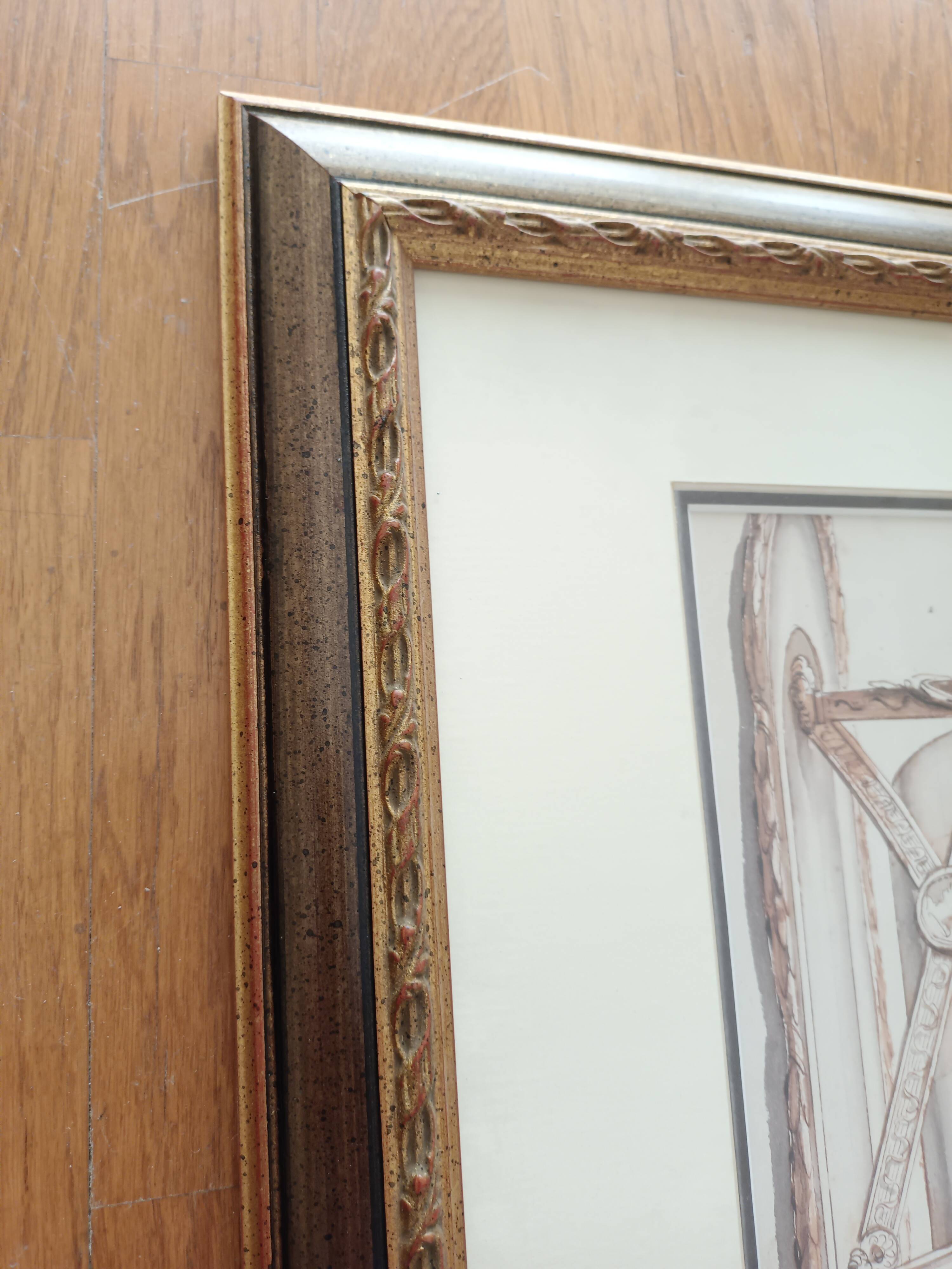 Framed Pencil and Watercolour Drawings, Decorative Art Inspiration, 19th Century