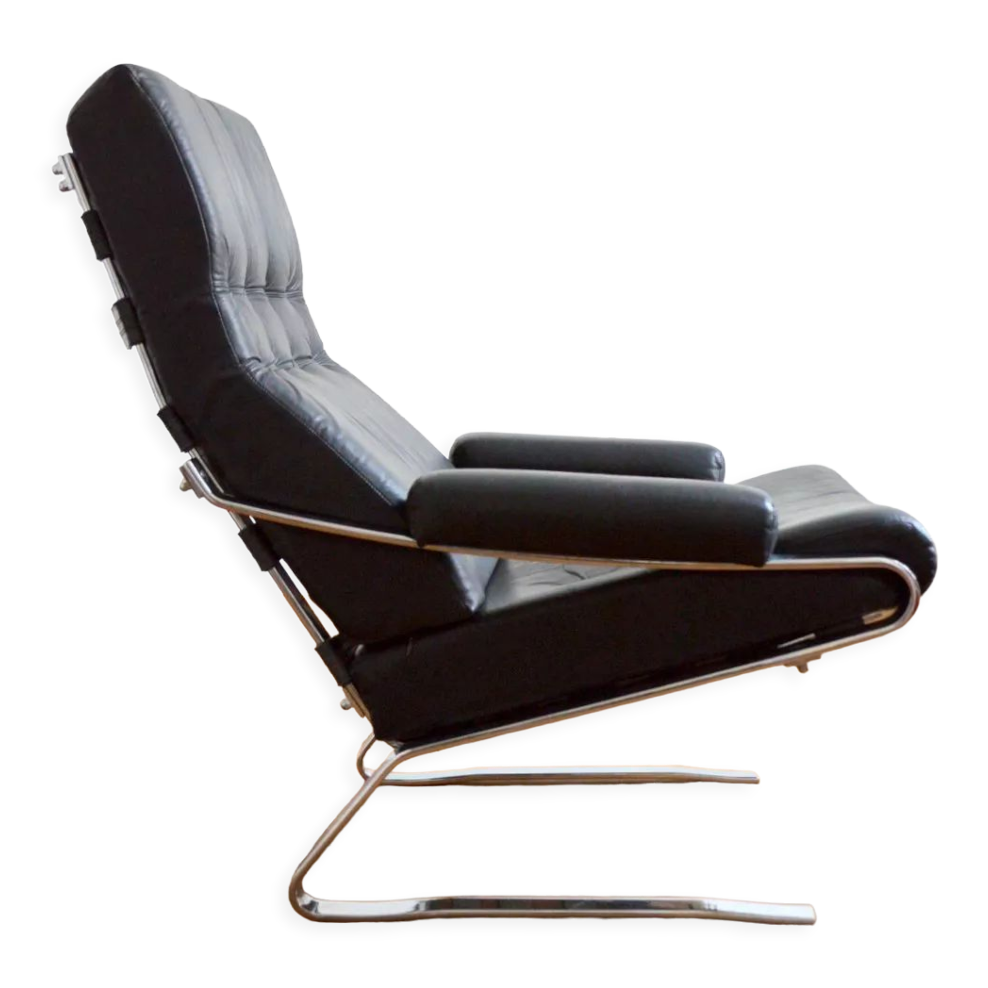 Leather lounge armchair by Reinhold Adolf for horn, 1960s