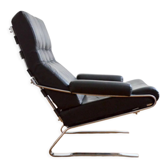 Leather lounge armchair by Reinhold Adolf for horn, 1960s