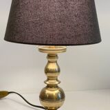 Chic solid brass and vintage fabric lamp