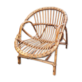 Fauteuil corbeille enfant en rotin