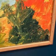 Swedish Oil on Canvas "Autumn Landscape" by Stig Hallblom, Vintage & Framed