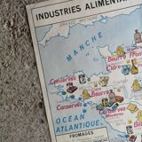 Old MDI school map: France population and Industrie